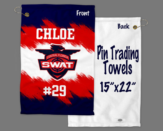 15" x 22" Personalized Pin Trading Towel Perfect for Pin Trading Tournaments, Customized with your Logo or Any Image, Dual Color