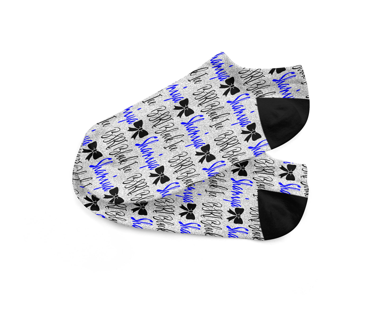Personalized Heart Ankle Socks Fits Sizes 2-8 Perfect for Valentine's Day!