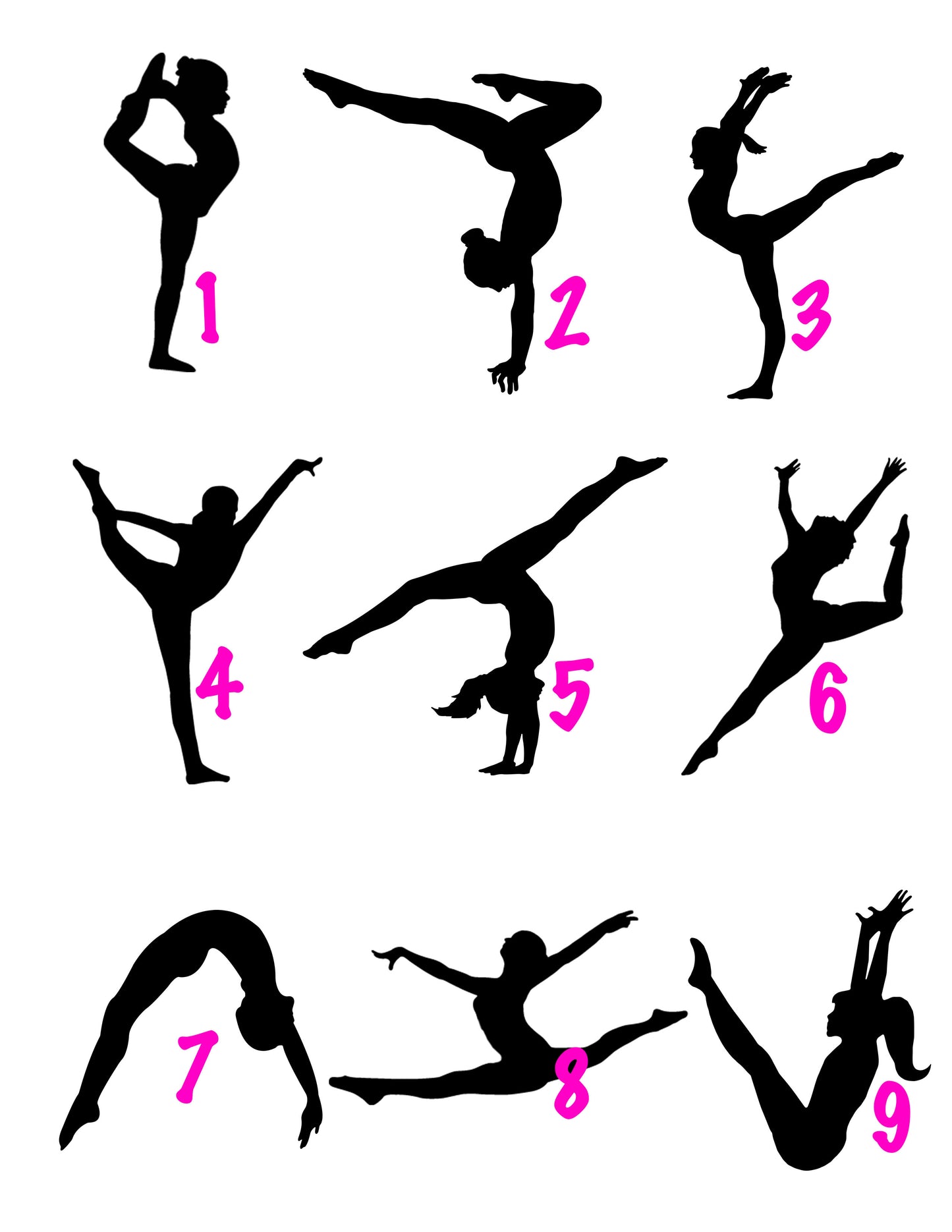 Gymnast Flames Slides - Customize with Your Name