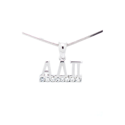 Alpha Delta Pi Crystal Pendant Necklace - Clear
