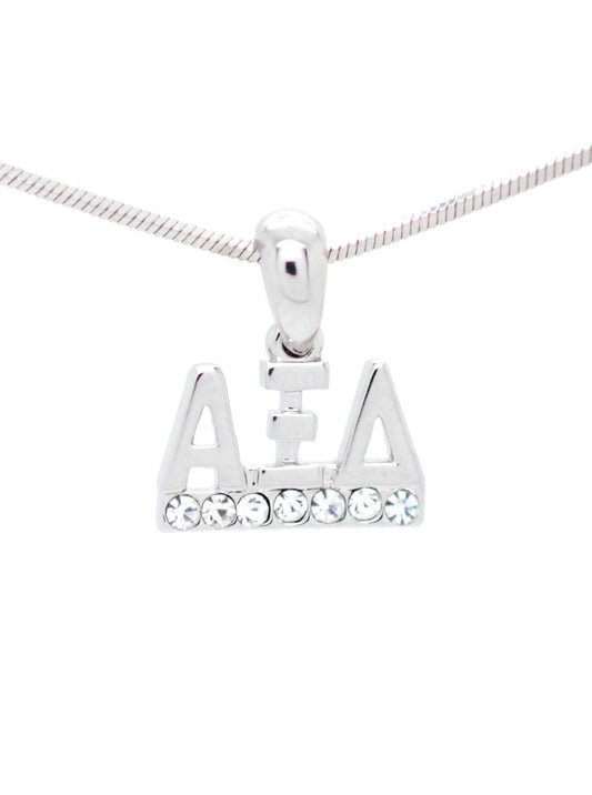 Alpha Xi Delta Crystal Pendant Necklace - Clear