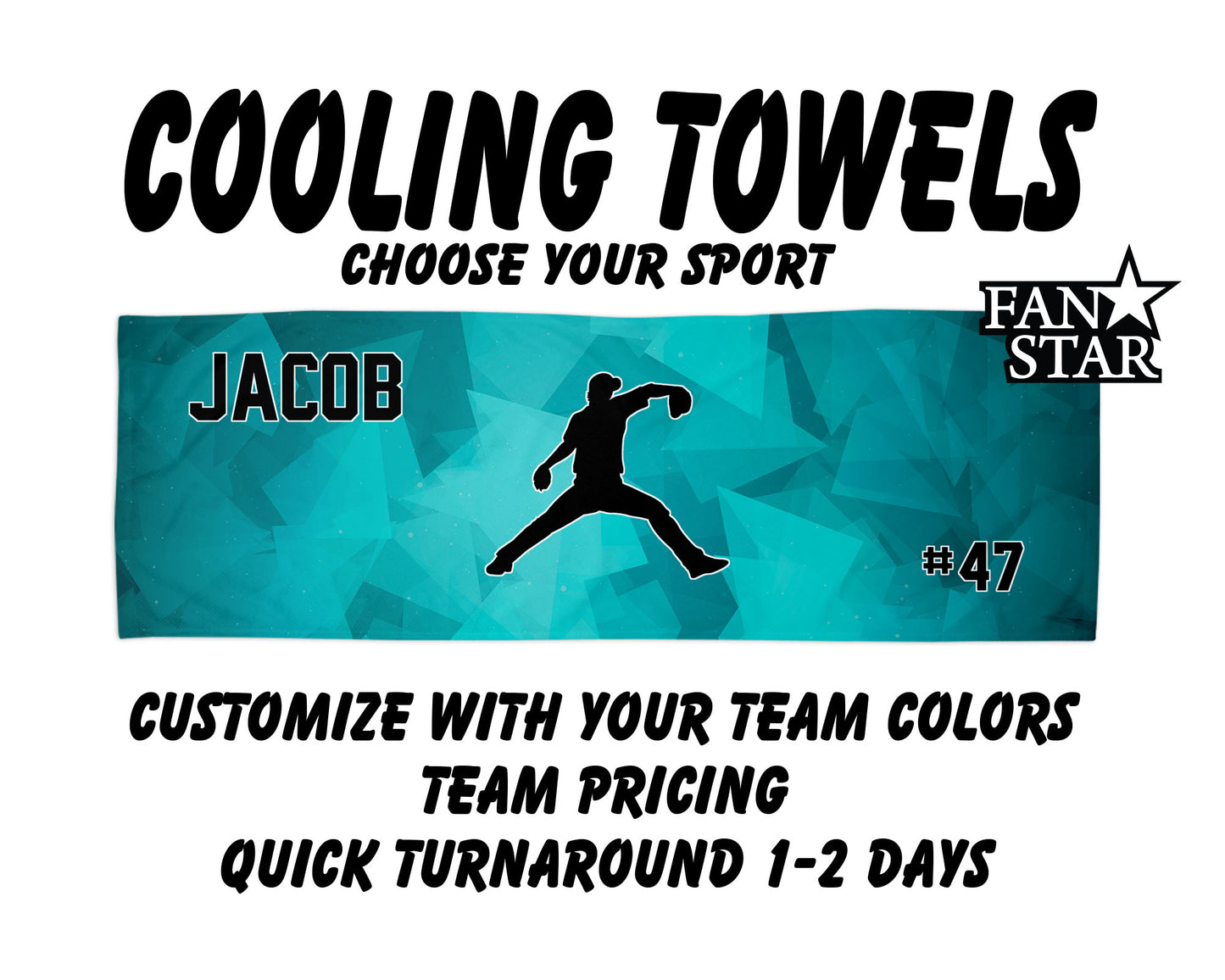 Baseball Cooling Towel with Prism Background