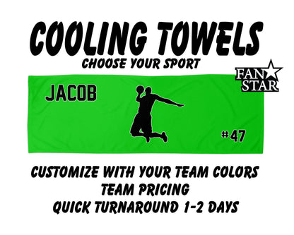 Basketball Cooling Towel with Solid Color Background
