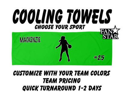 Basketball Cooling Towel with Solid Color Background