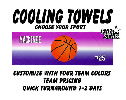 Basketball Cooling Towel with Ombre Background