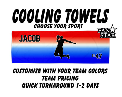 Basketball Cooling Towel with Ombre Background