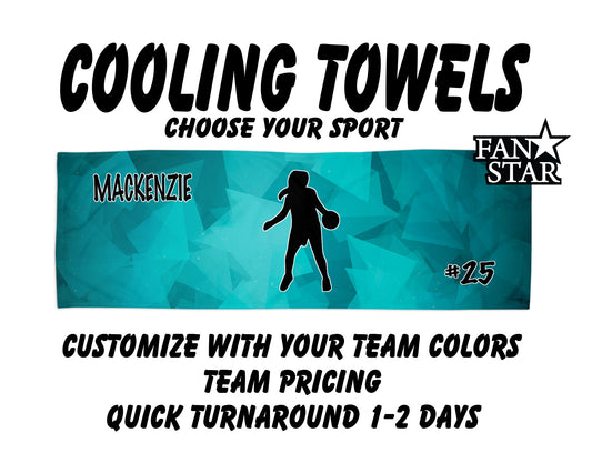 Basketball Cooling Towel with Prism Background