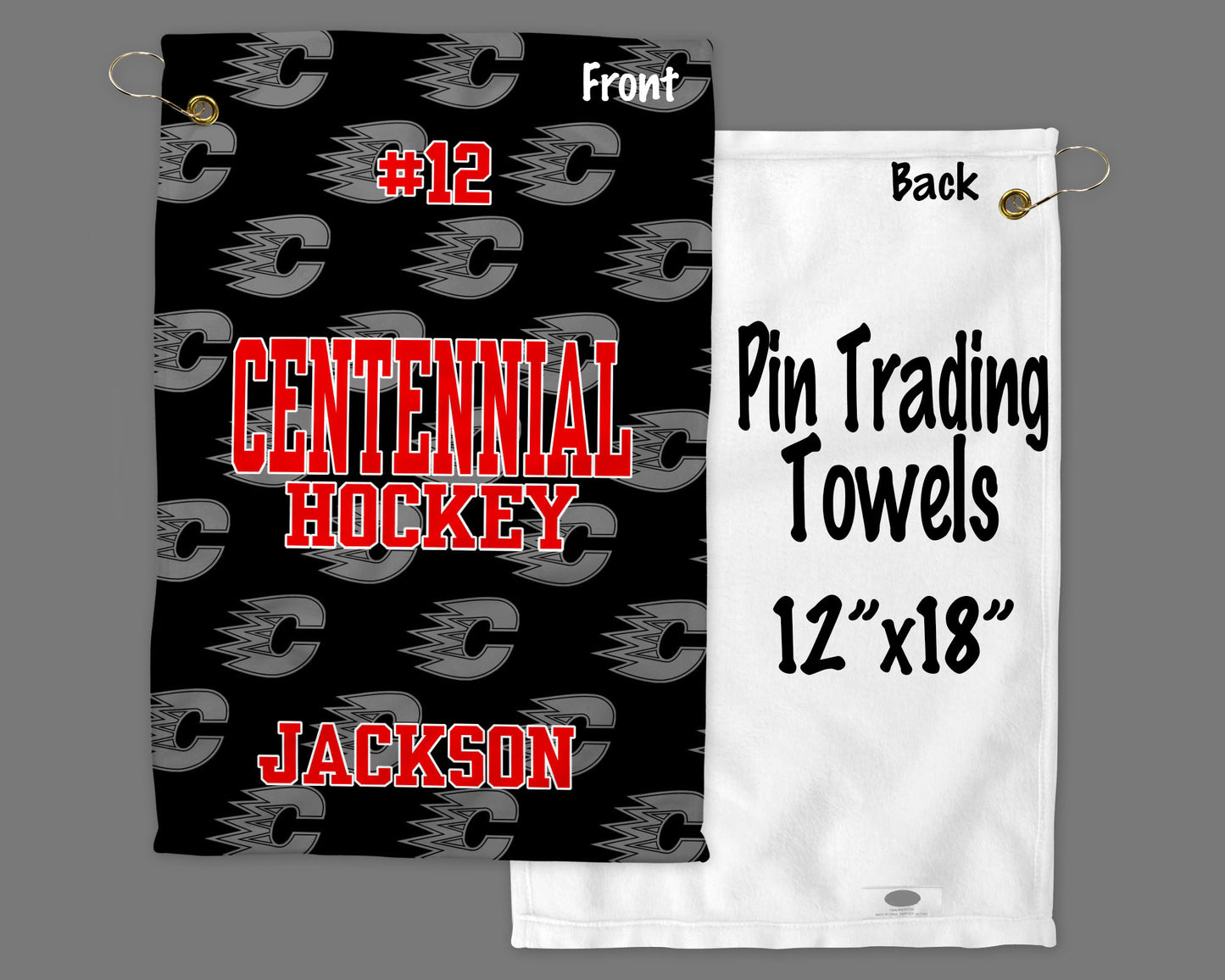 12" x 18" Personalized Pin Trading Towel Perfect for Pin Trading Tournaments, Customized with your Logo or Any Image, Dual Color
