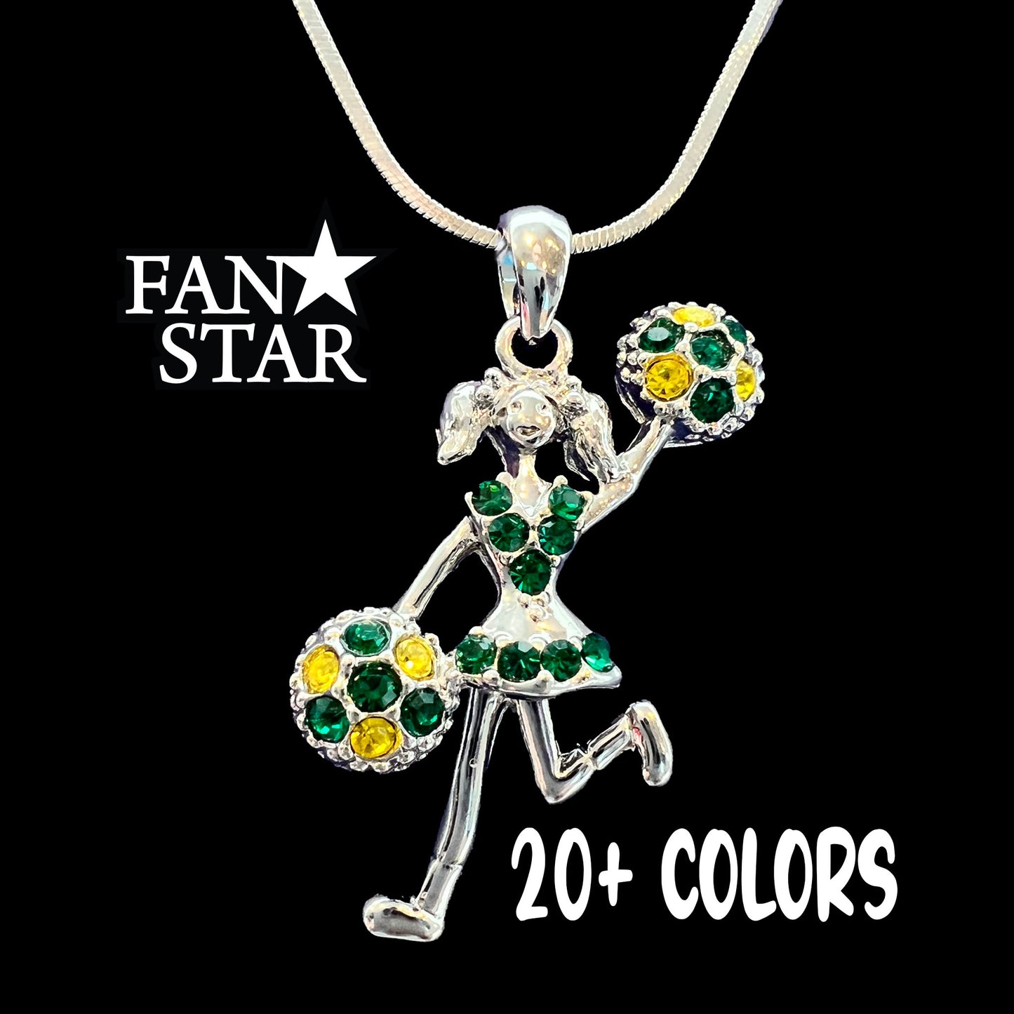Cheer Necklace - Poms Half - Two Tone