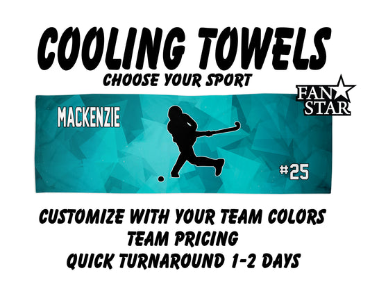 Field Hockey Cooling Towel with Prism Background