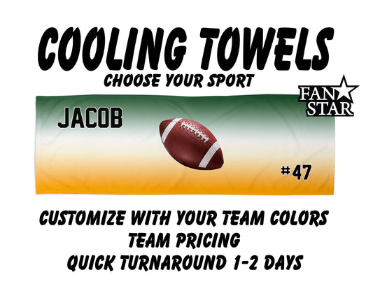Football Cooling Towel with Ombre Background