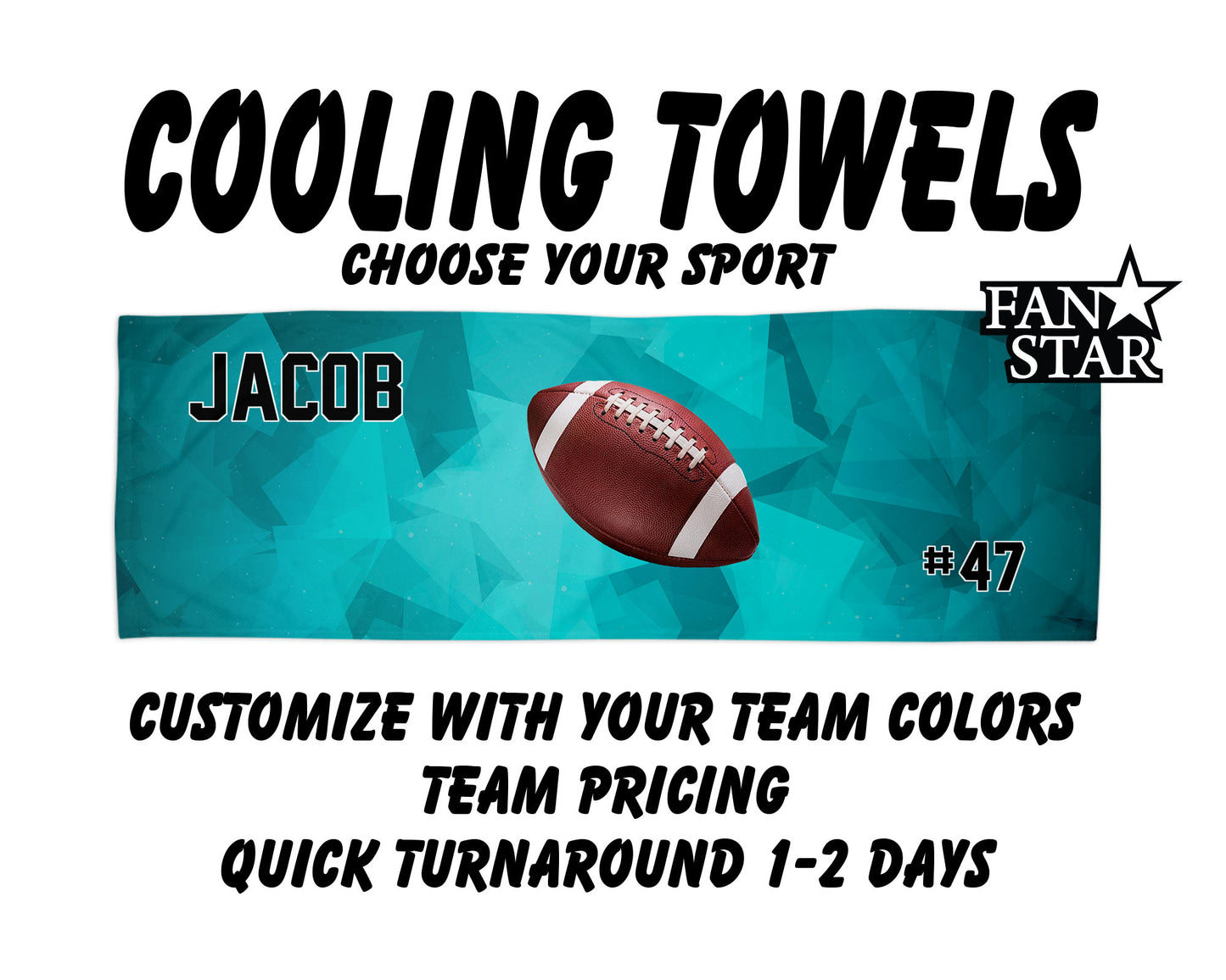 Football Cooling Towel with Prism Background