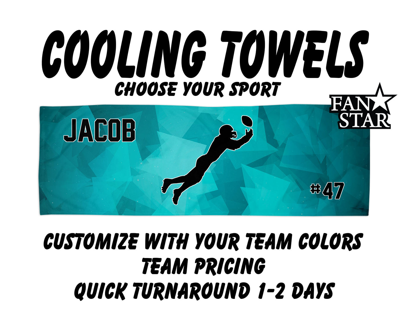 Football Cooling Towel with Prism Background