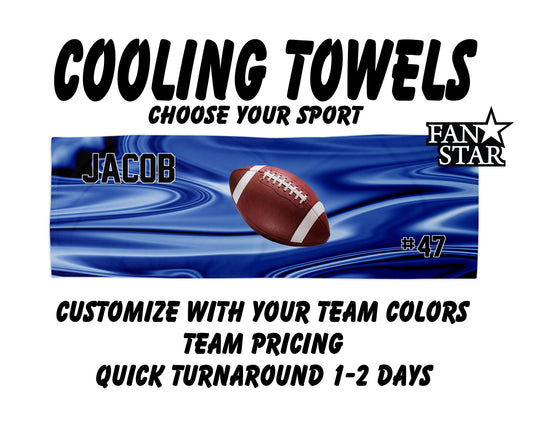 Football Cooling Towel with Waves Background