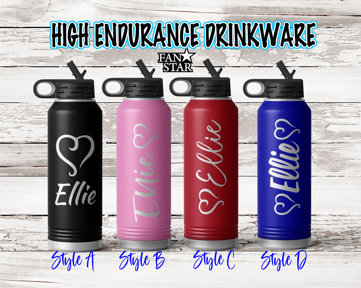 Engraved Heart Stainless Steel Water Bottle, Choose Your Customizations