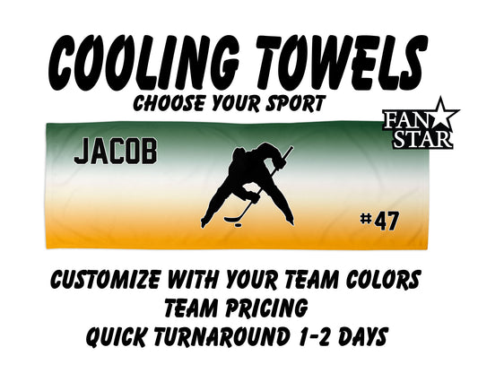 Hockey Cooling Towel with Ombre Background