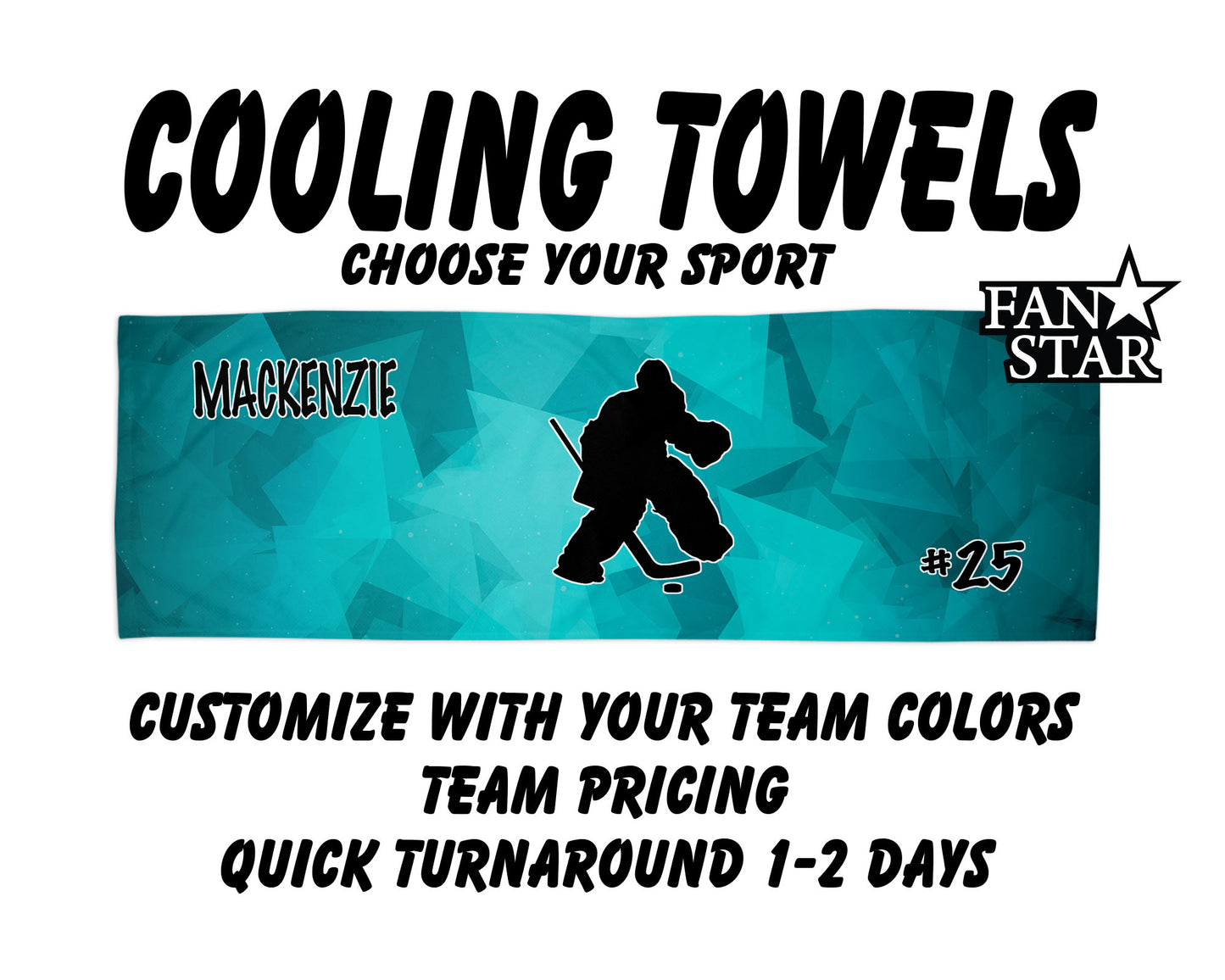 Hockey Cooling Towel with Prism Background