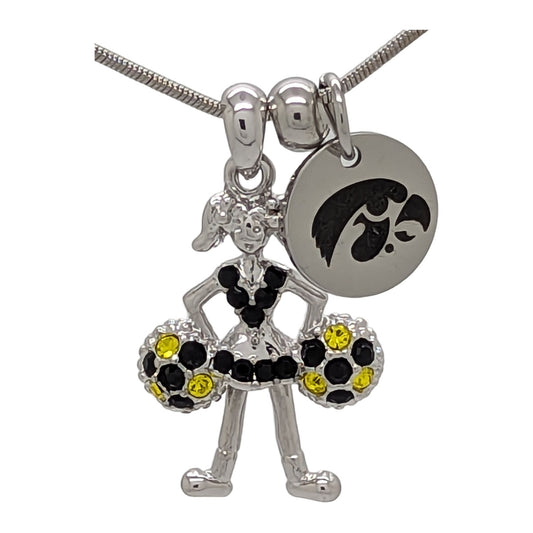 Cheerleader Necklace Poms Down - Iowa