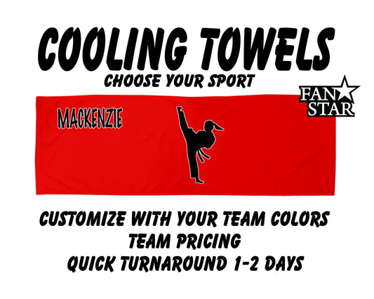 Karate Cooling Towel with Solid Color Background