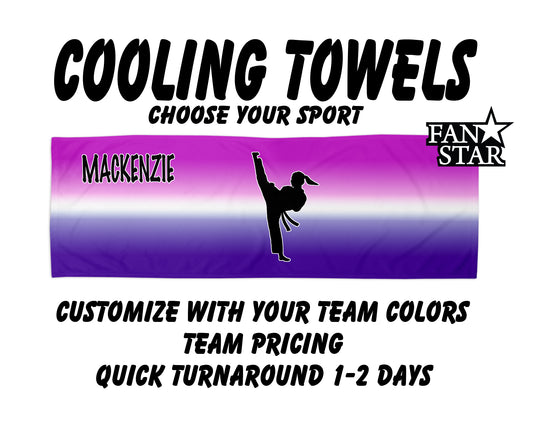 Karate Cooling Towel with Ombre Background
