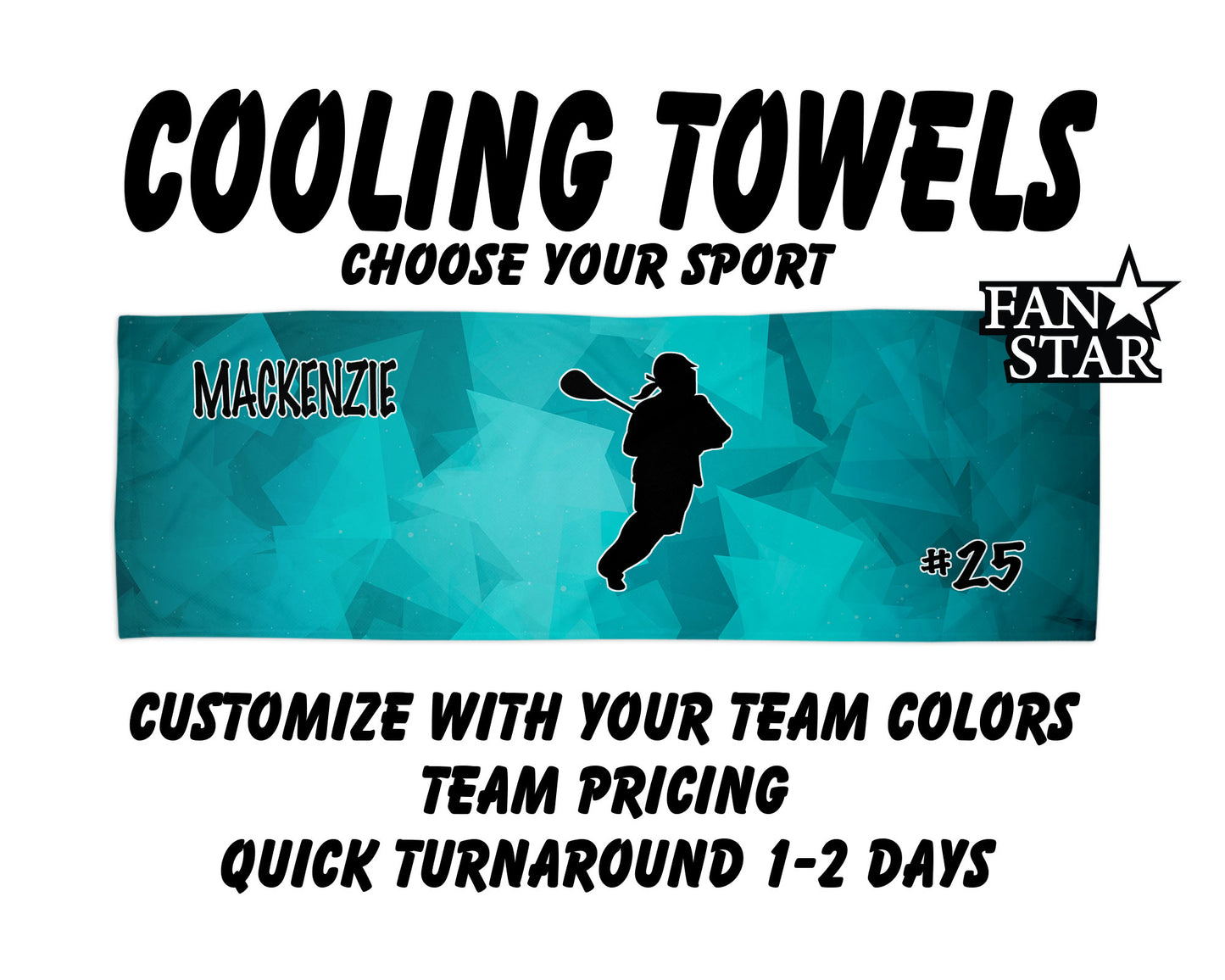 Lacrosse Cooling Towel with Prism Background
