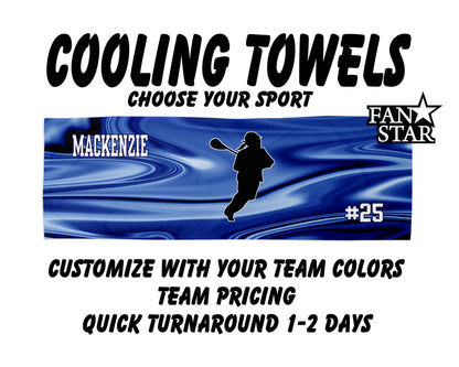 Lacrosse Cooling Towel with Waves Background