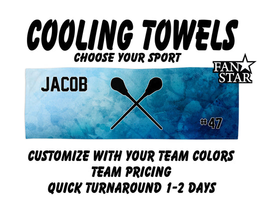 Lacrosse Cooling Towel with Watercolor Background