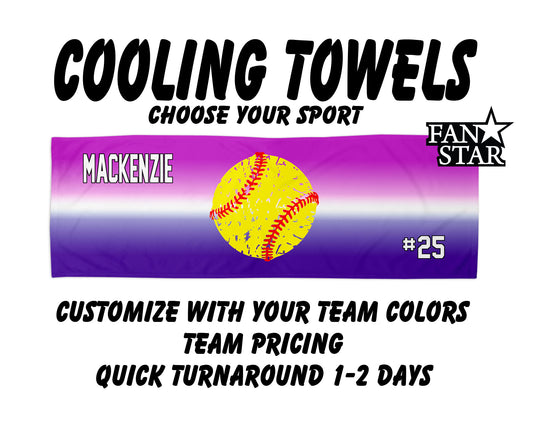 Softball Cooling Towel with Ombre Background