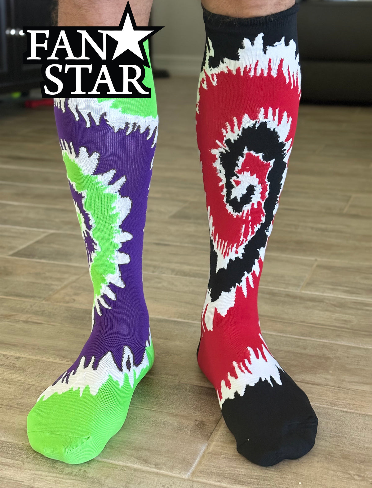 Purple & Gold Tie Dye Woven Knee-High Socks Fits Sizes 4-11