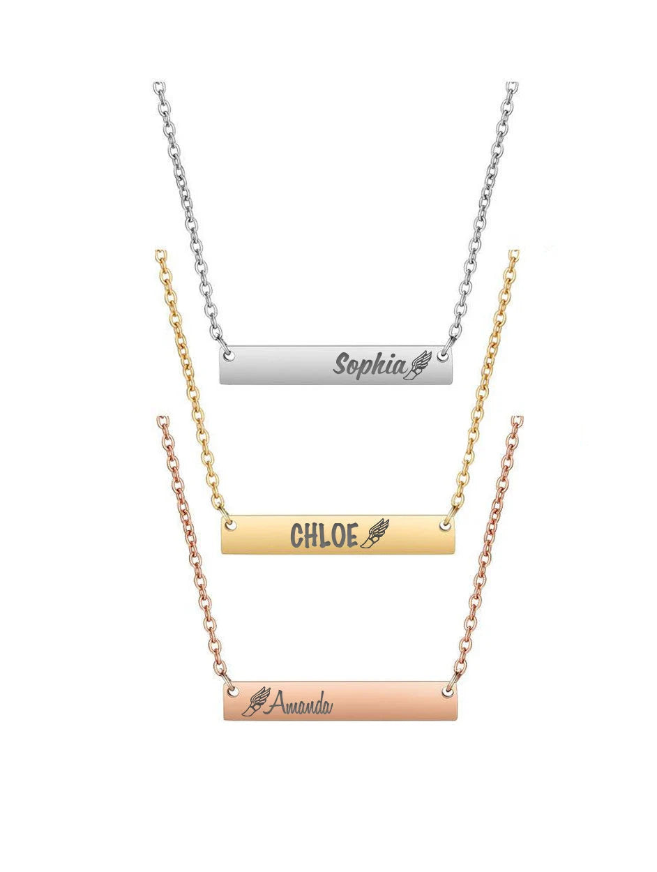 Engraved Bar Pendant - Track