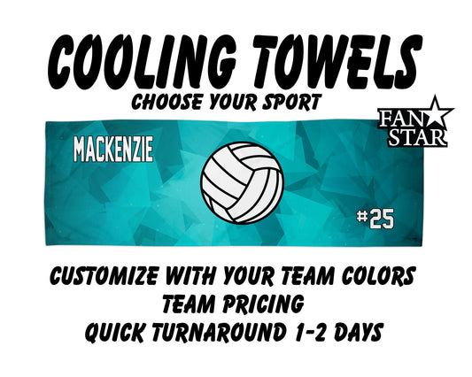 Volleyball Cooling Towel with Prism Background