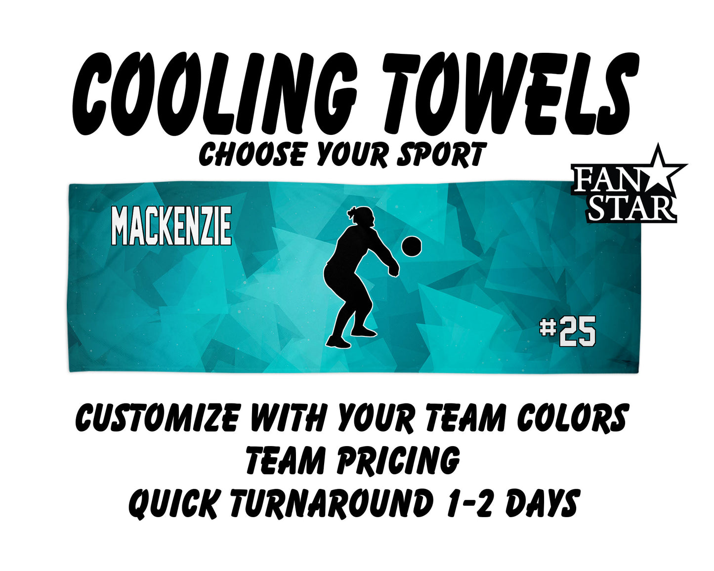 Volleyball Cooling Towel with Prism Background