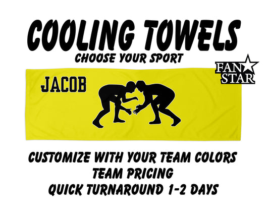 Wrestling Cooling Towel with Solid Color Background