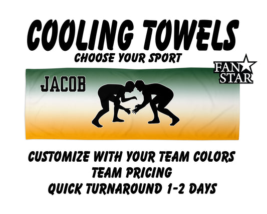 Wrestling Cooling Towel with Ombre Background