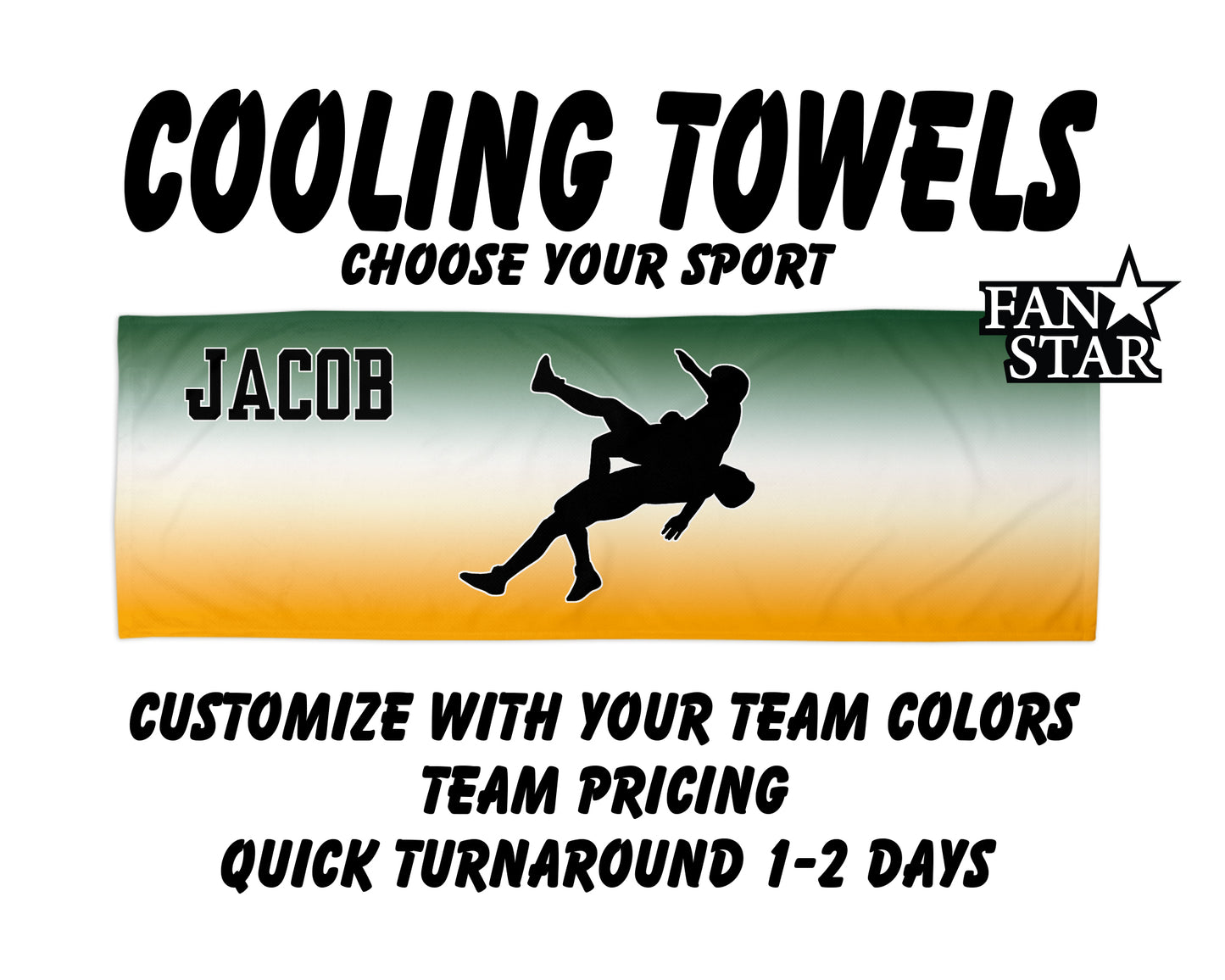Wrestling Cooling Towel with Ombre Background
