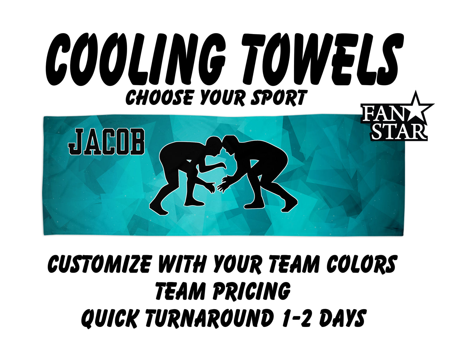 Wrestling Cooling Towel with Prism Background