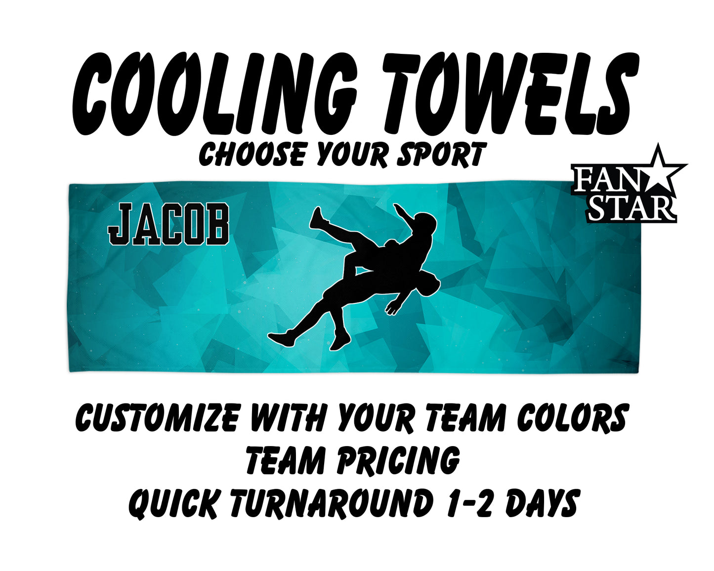Wrestling Cooling Towel with Prism Background