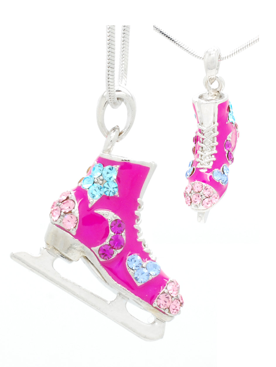 Deluxe Figure SKATE Necklace - Moons, Stars & Hearts - CHOOSE YOUR COLOR!