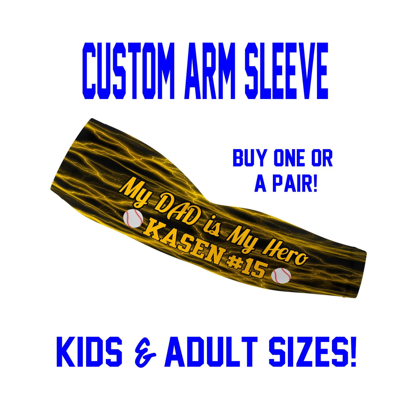 Custom Lightning Baseball Sleeves