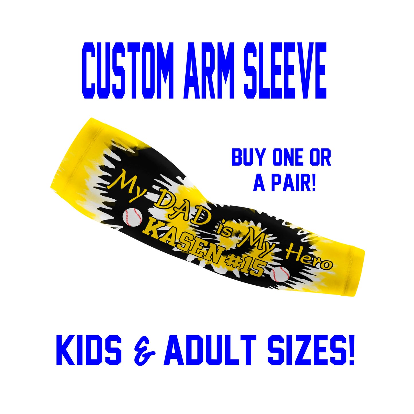 Custom Tie Dye Arm Sleeves - Single or Pair - Choose Your Background