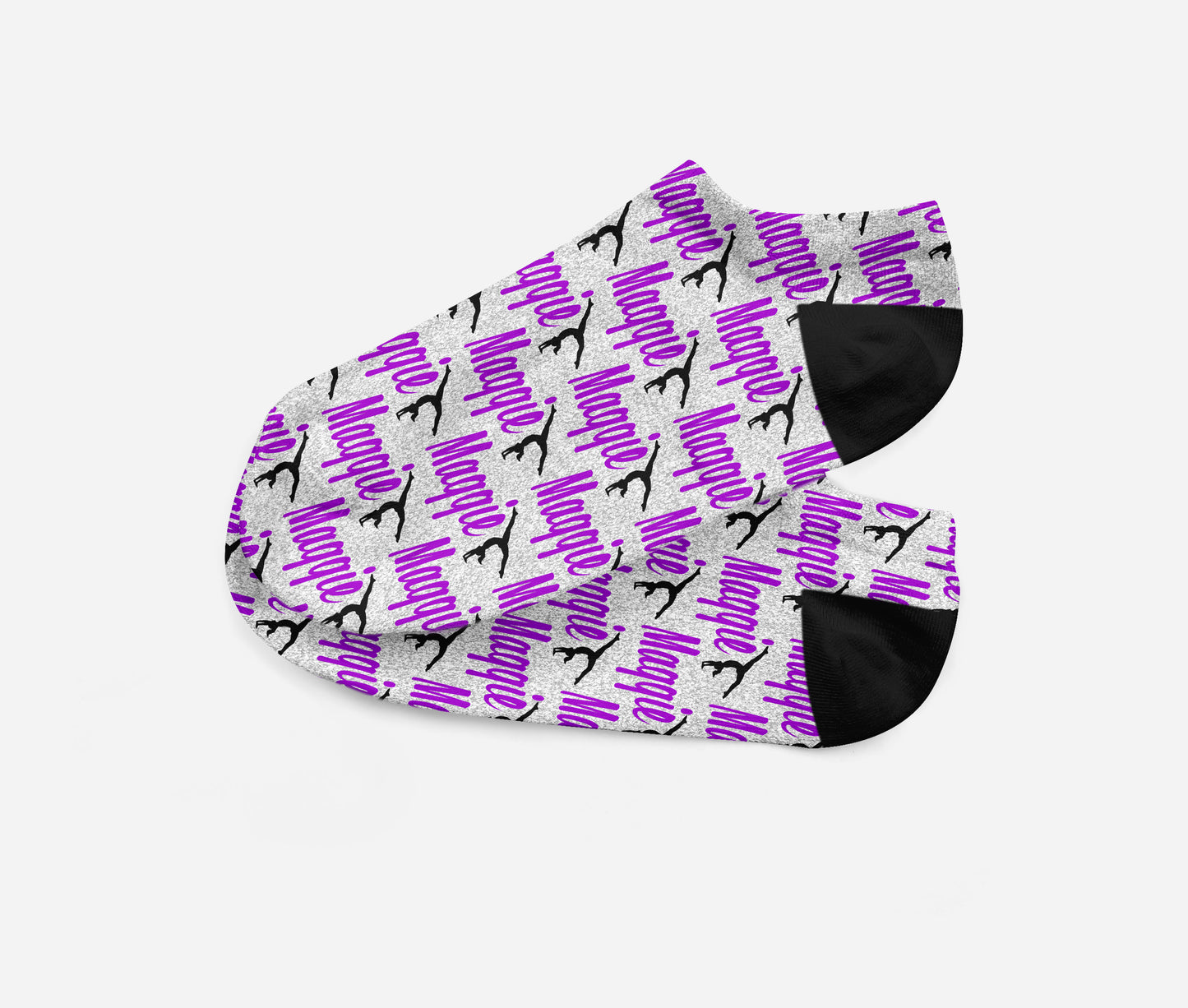 Personalized Gymnast Dancer Ankle Socks - Fits Sizes 4-10 - Great Team Gift