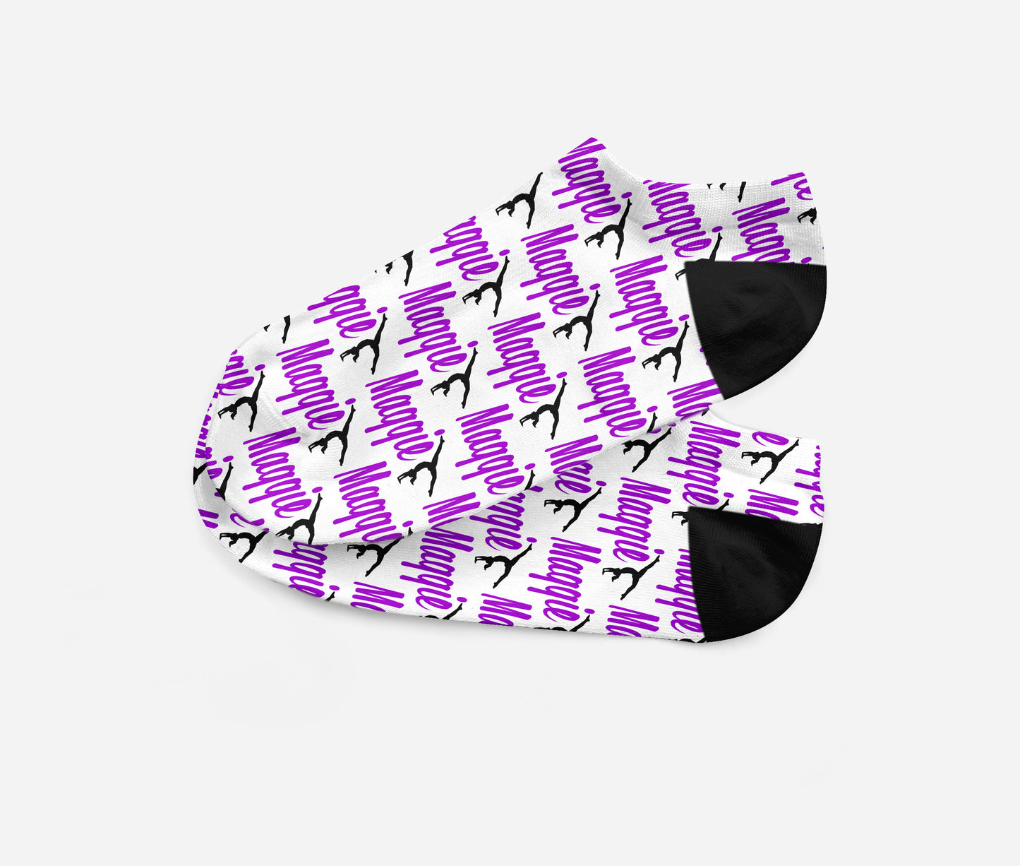 Personalized Gymnast Dancer Ankle Socks - Fits Sizes 4-10 - Great Team Gift