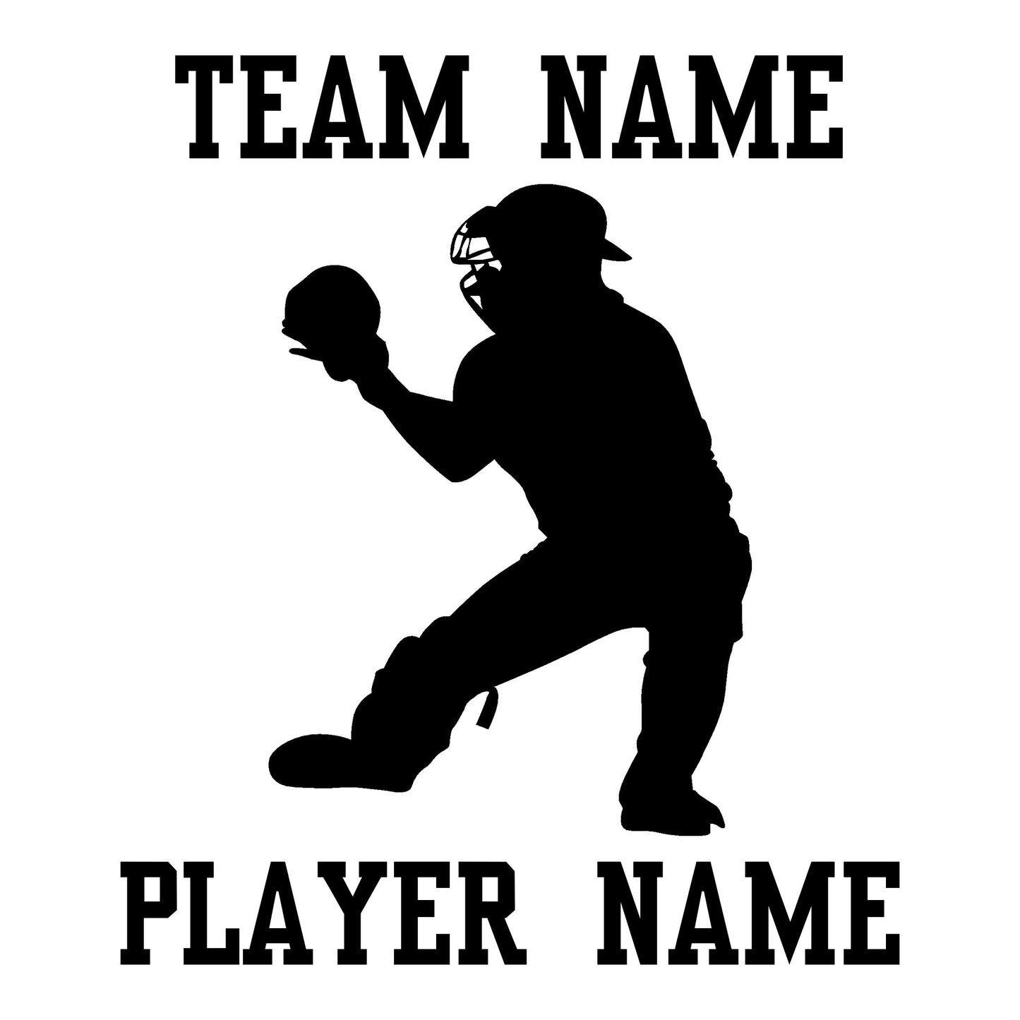 Custom Baseball Softball Car Window Decal - Catcher