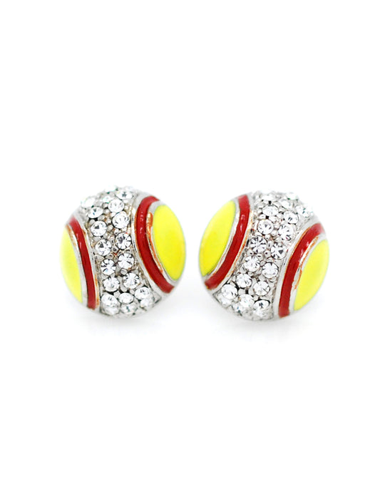 Softball/Fastpitch Enamel Earrings - POST