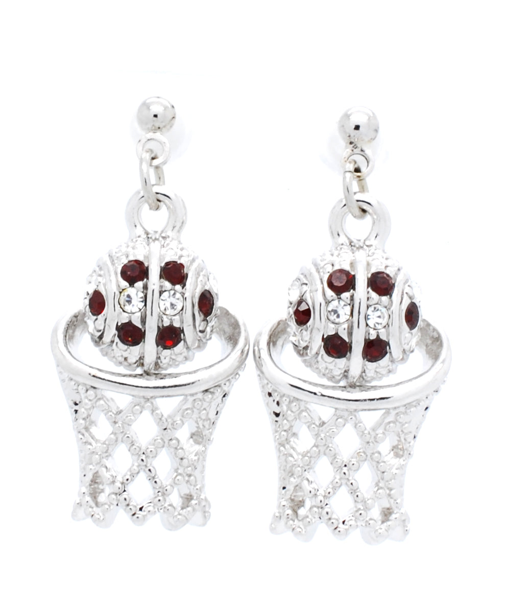 Basketball Hoop POST Earrings - Two Color
