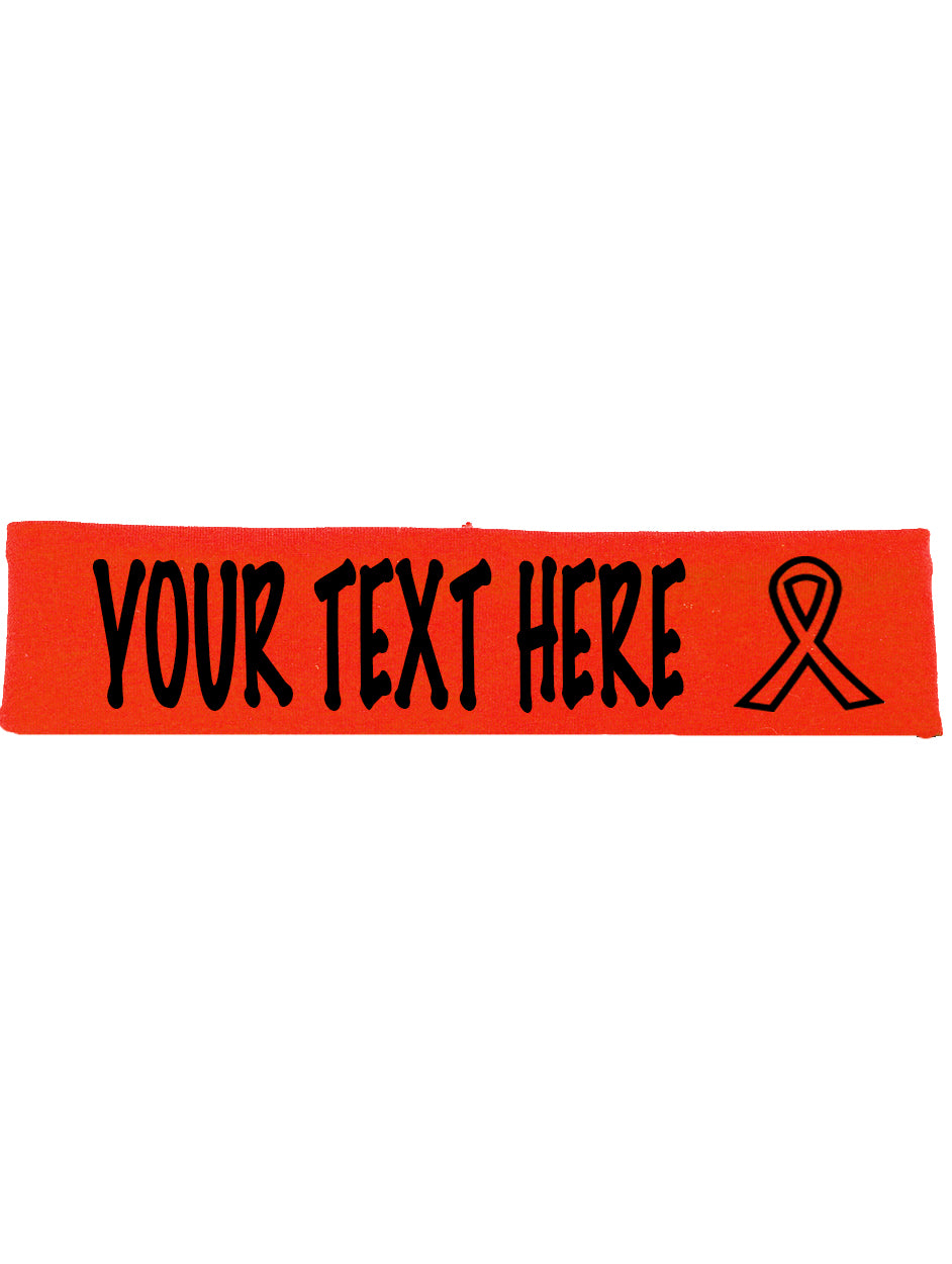 Custom Cancer Awareness Ribbon Headband - Flat (Non Sparkle) Letters!