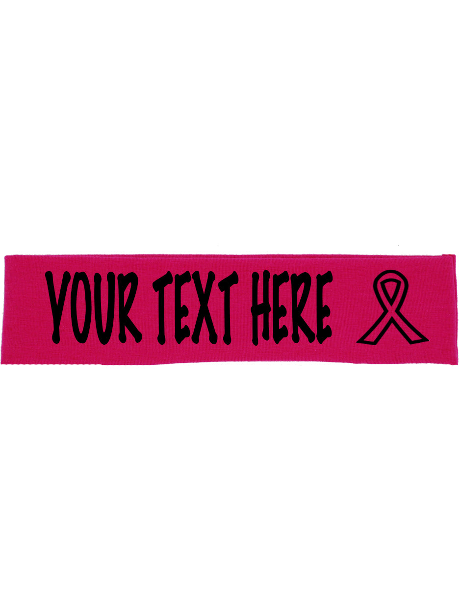 Custom Cancer Awareness Ribbon Headband - Flat (Non Sparkle) Letters!