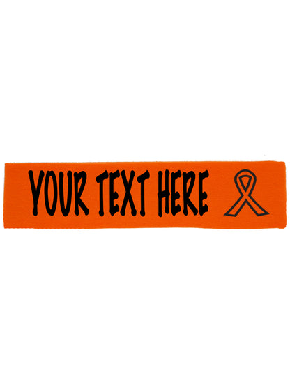 Custom Cancer Awareness Ribbon Headband - Flat (Non Sparkle) Letters!