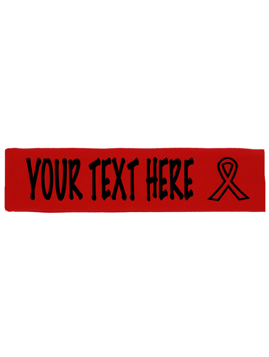 Custom Cancer Awareness Ribbon Headband - Flat (Non Sparkle) Letters!