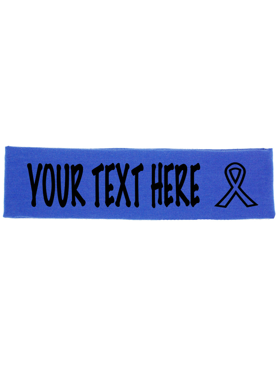 Custom Cancer Awareness Ribbon Headband - Flat (Non Sparkle) Letters!